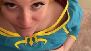 Zelda cosplayes amatőr termetes keblű lány rúdat szop - Eroticnet
